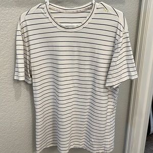Lululemon Short Sleeve cotton short with black pin stripe